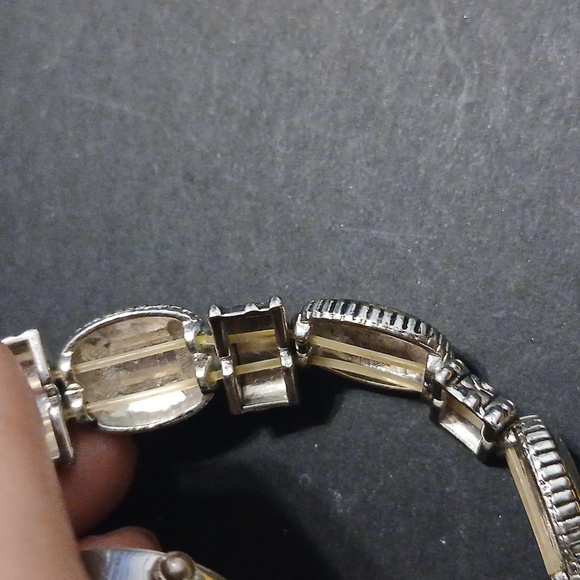 Chico's silver tone elastic wrist watch bracelet - Picture 6 of 9